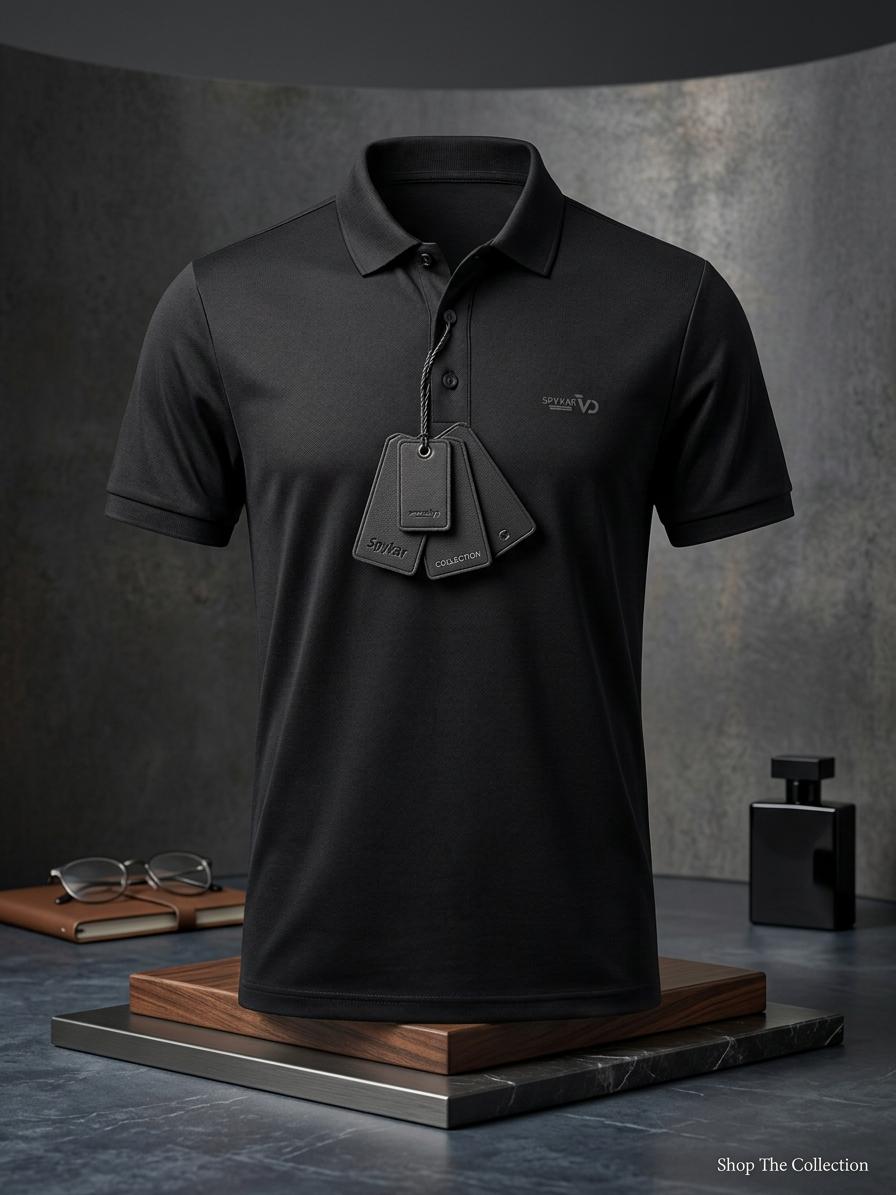 Premium Black Casual Polo T-Shirt